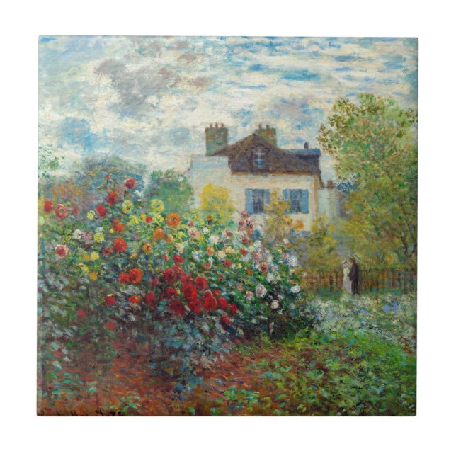 Claude Monet - The Artist's Garden in Argenteuil Tile (Front)