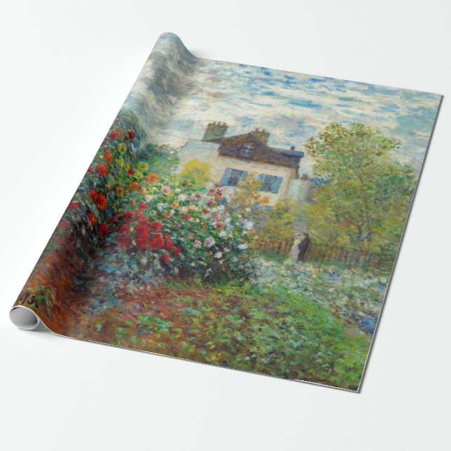 Claude Monet - The Artist's Garden in Argenteuil Wrapping Paper (Unrolled)