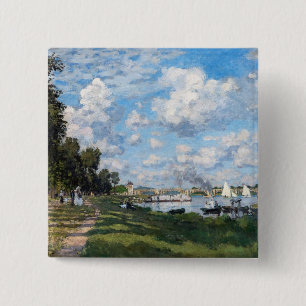 Claude Monet - The Basin at Argenteuil 2 Inch Square Button