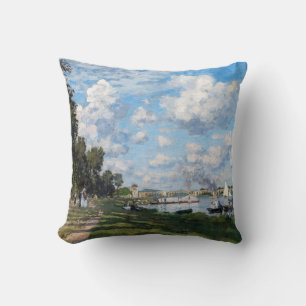 Claude Monet - The Basin at Argenteuil Throw Pillow