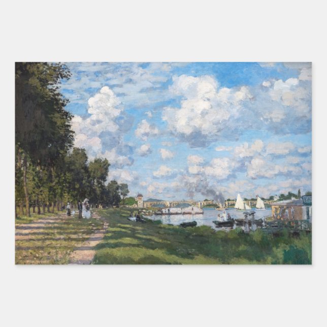 Claude Monet - The Basin at Argenteuil Wrapping Paper Sheet (Front)