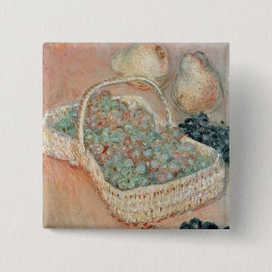 Claude Monet   The Basket of Grapes, 1884 2 Inch Square Button