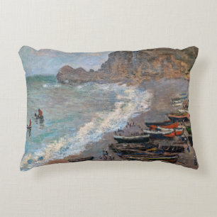Claude Monet - The Beach at Etretat Accent Pillow