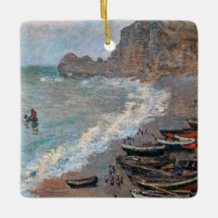 Claude Monet - The Beach at Etretat Ceramic Ornament