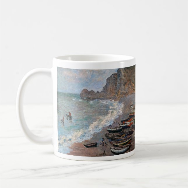 Claude Monet - The Beach at Etretat Coffee Mug (Left)