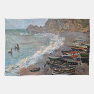 Claude Monet - The Beach at Etretat Kitchen Towel