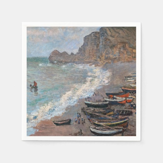 Claude Monet - The Beach at Etretat Napkin (Front)