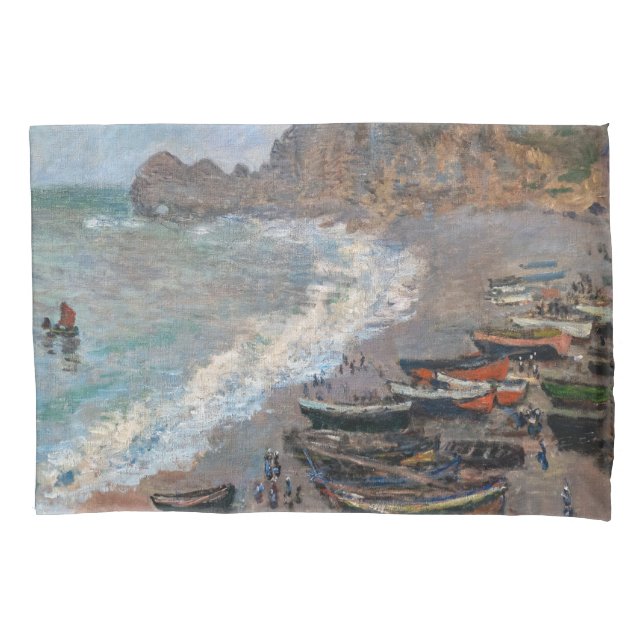 Claude Monet - The Beach at Etretat Pillowcase (Front)