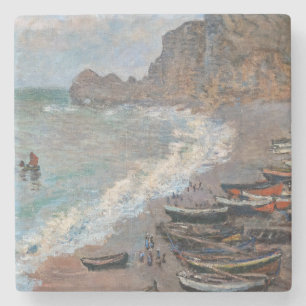 Claude Monet - The Beach at Etretat Stone Coaster