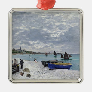 Claude Monet The Beach at Sainte-Adresse Metal Ornament