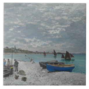 Claude Monet - The Beach at Sainte-Adresse Tile