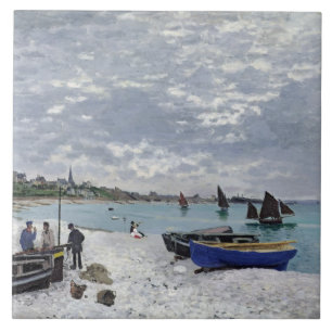 Claude Monet The Beach at Sainte-Adresse Tile