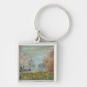 Claude Monet   The Boat Studio on the Seine, 1875 Keychain