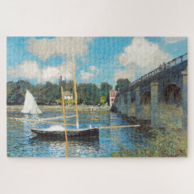 Claude Monet The Bridge at Argenteuil (1874) Jigsaw Puzzle (Horizontal)