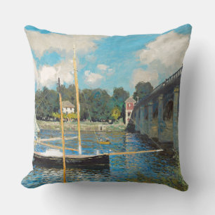 Claude Monet The Bridge at Argenteuil (1874) Throw Pillow
