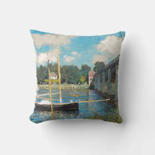 Claude Monet The Bridge at Argenteuil (1874) Throw Pillow