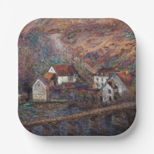 Claude Monet - The Bridge at Vervy Paper Plate