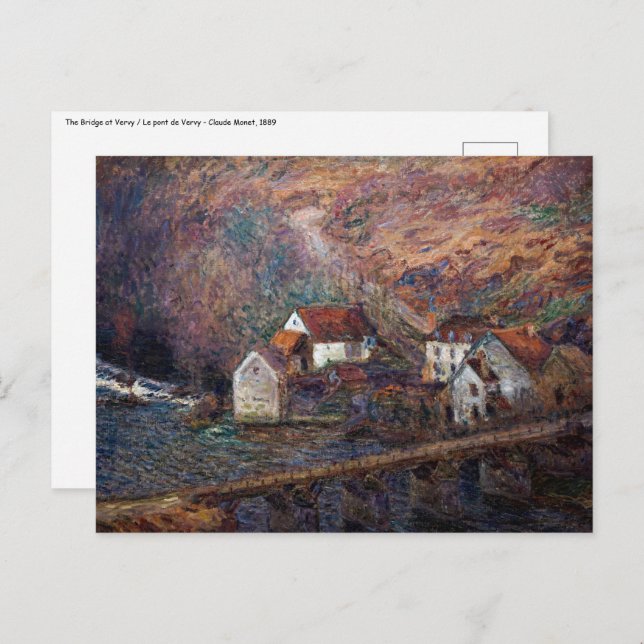 Claude Monet - The Bridge at Vervy Postcard (Front/Back)