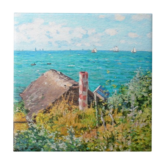 Claude Monet The Cabin At Saint-Adresse Fine Art Tile (Front)