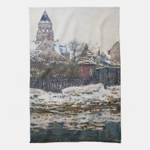 Claude Monet - The Church at Vetheuil Kitchen Towel