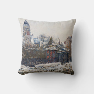 Claude Monet - The Church at Vetheuil Throw Pillow