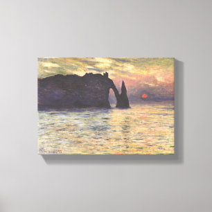 Claude Monet - The Cliff Étretat - Sunset - 1883 Canvas Print