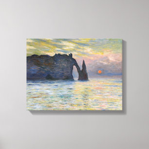 Claude Monet - The Cliff, Etretat, Sunset Canvas Print
