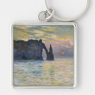 Claude Monet - The Cliff, Etretat, Sunset Keychain