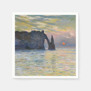 Claude Monet - The Cliff, Etretat, Sunset Napkin