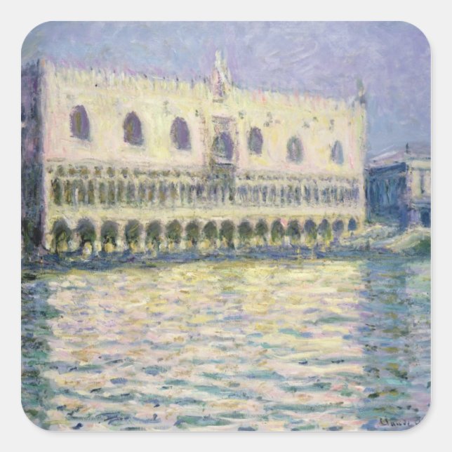 Claude Monet | The Ducal Palace, Venice, 1908 Square Sticker (Front)
