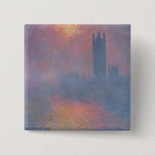 Claude Monet The Houses of Parliament, London 2 Inch Square Button