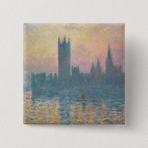 Claude Monet The Houses of Parliament, Sunset 2 Inch Square Button