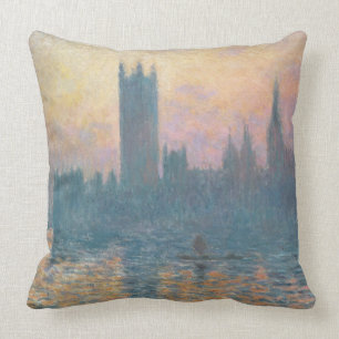 Claude Monet The Houses of Parliament, Sunset Throw Pillow