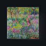 Claude Monet - The Iris Garden at Giverny 2 Inch Square Button<br><div class="desc">The Iris Garden at Giverny / The Artist's Garden at Giverny - Claude Monet,  1899-1900</div>