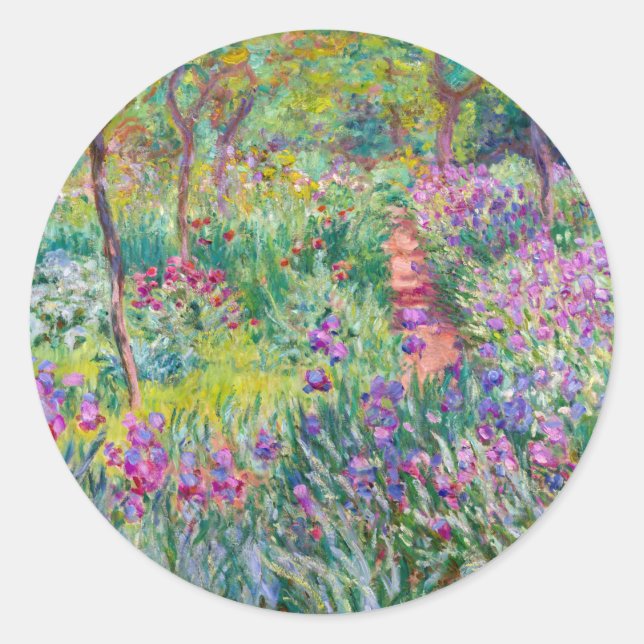 Claude Monet - The Iris Garden at Giverny Classic Round Sticker (Front)