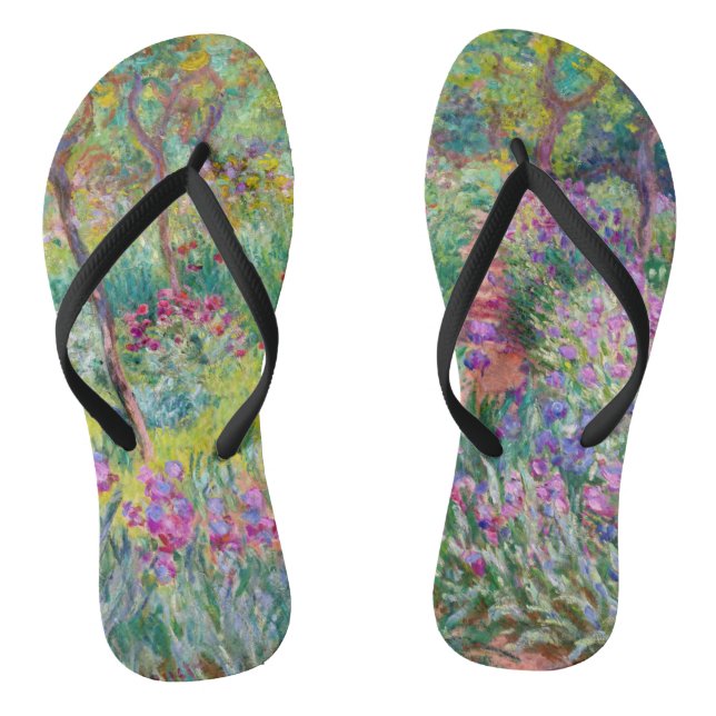 Claude Monet - The Iris Garden at Giverny Flip Flops (Footbed)