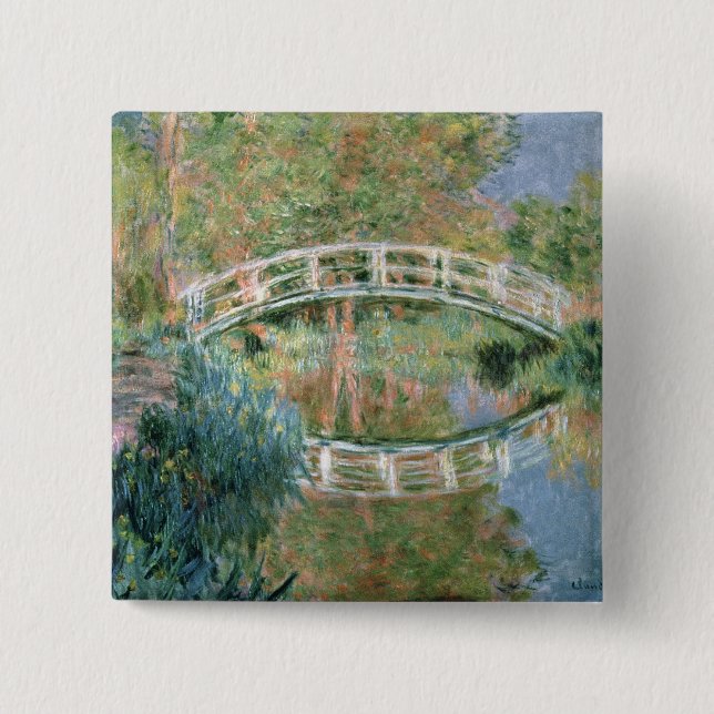 Claude Monet | The Japanese Bridge, Giverny 2 Inch Square Button (Front)