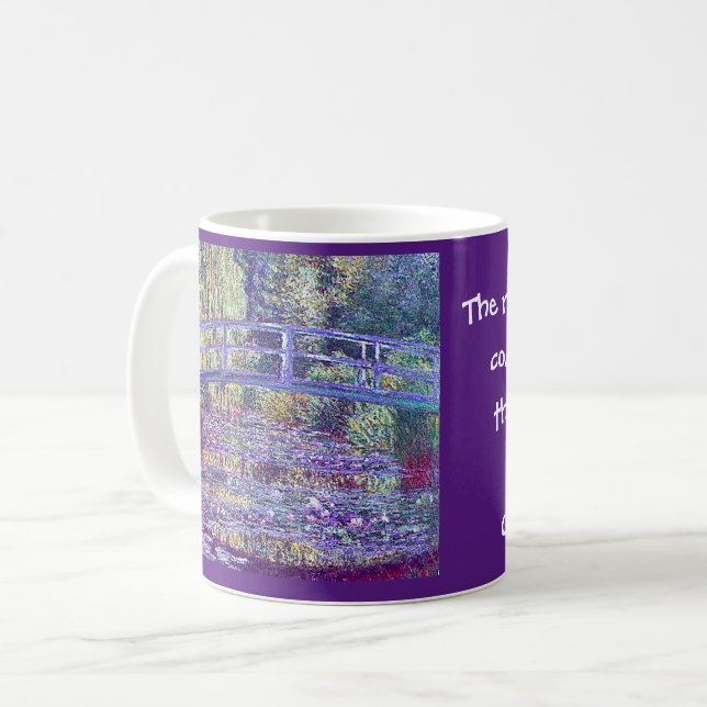 Claude Monet, The Japanese Bridge, Quote Coffee Mug (Front Left)