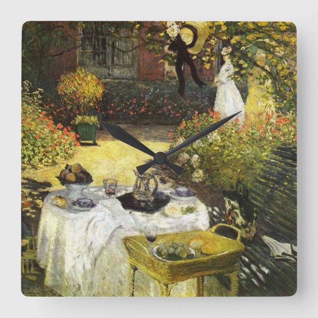 Claude Monet: The Lunch Square Wall Clock (Front)