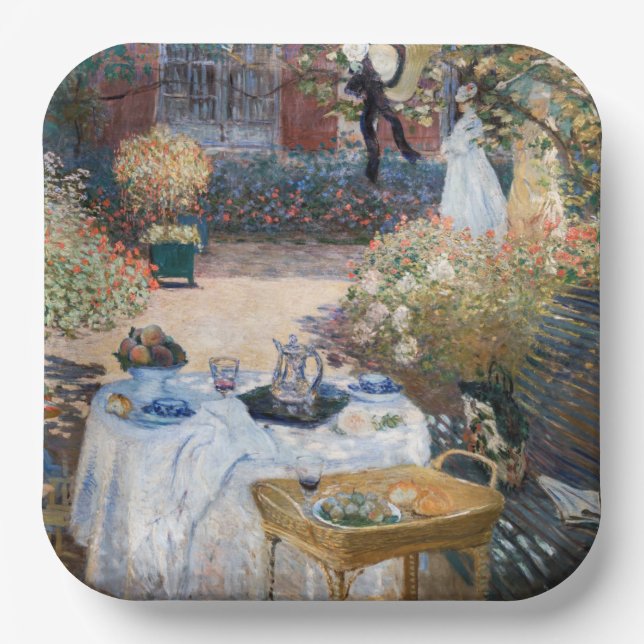 Claude Monet - The Luncheon, decorative panel Paper Plate (Front)