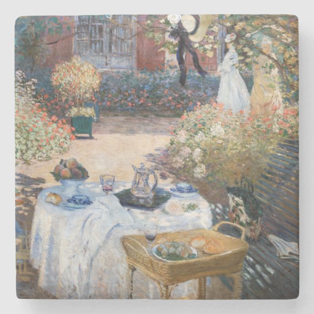 Claude Monet - The Luncheon, decorative panel Stone Coaster (Front)