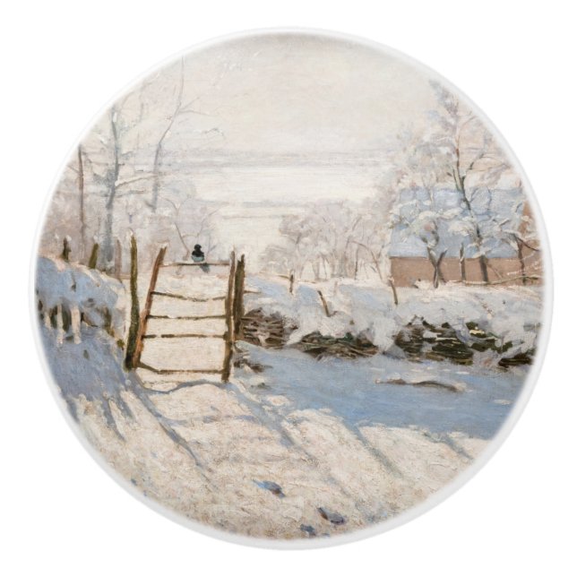 Claude Monet - The Magpie Ceramic Knob (Front)