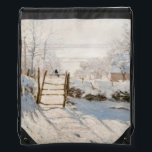 Claude Monet - The Magpie Drawstring Bag<br><div class="desc">The Magpie / La Pie - Claude Monet,  Oil on Canvas, 1868-1869</div>