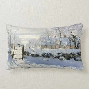 Claude Monet The Magpie Lumbar Pillow