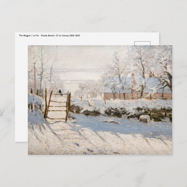 Claude Monet - The Magpie Postcard (Front/Back)