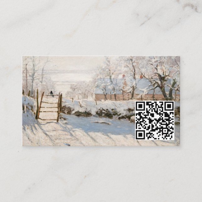 Claude Monet - The Magpie - QR Code Business Card (Front)