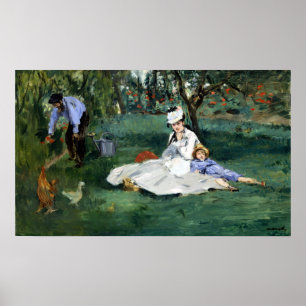 Claude Monet The Monet Family in Their Garden Poster