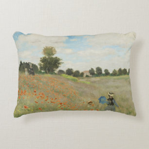 Claude Monet The Poppy Field near Argenteuil Art Accent Pillow