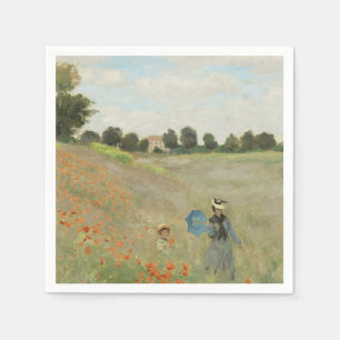 Claude Monet The Poppy Field near Argenteuil Art Napkin
