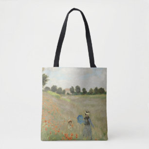 Claude Monet The Poppy Field near Argenteuil Art Tote Bag